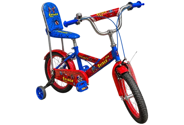 Spider Kids Bike with Backrest – Red & Blue - 1